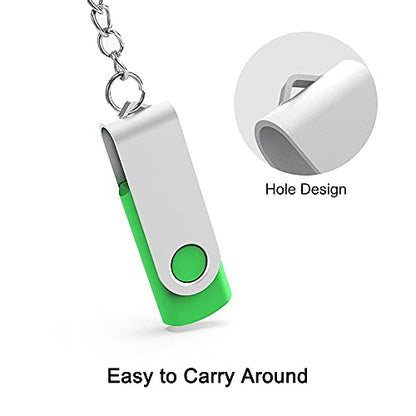 KOOTION 5 Pack 64GB USB 2.0 Flash Drive Thumb Drives - Mixed Color - color: Blue, Red, Green, Purple, Black, size: 64GB 2.0