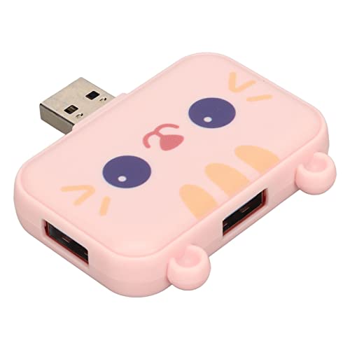 3 in 1 Cute USB Hub, USB A to USB3.0 and USB2.0X 2 Adapter, 5Gbps Multiport USB Docking Station, USB Data Splitter, for Laptop and PC, Girls Student Gift ()