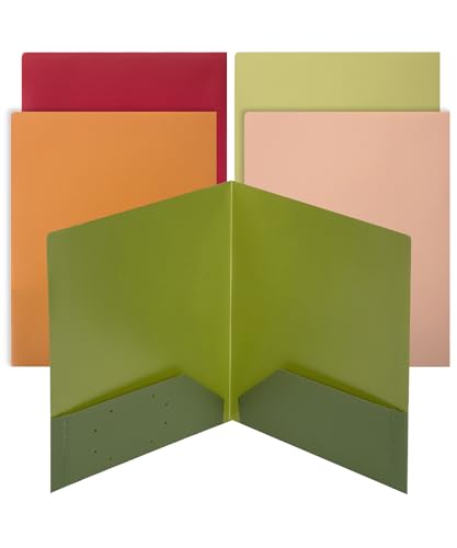 Mr. Pen- Plastic Folders with Pockets, 5 pcs | Aesthetic File Folder with Business Card Slot, 2-Pocket Folder, Back to School, Office, Filing Supplies - color: Terracotta, size: 5 Pack