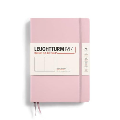 LEUCHTTURM1917 - Notebook Hardcover Medium A5-251 Numbered Pages for Writing and Journaling (Powder, Plain) - color: Powder, style: Plain