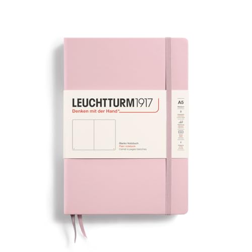 LEUCHTTURM1917 - Notebook Hardcover Medium A5-251 Numbered Pages for Writing and Journaling (Powder, Plain) - color: Powder, style: Plain