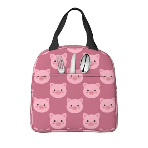 Cute Cartoon Pig Lunch Box - Insulated Lunch Bags for Kids Boys Girls Reusable Lunch Tote Bags, Perfect for School/Camping/Hiking/Picnic/Beach/Travel - color: Cute Cartoon Pig