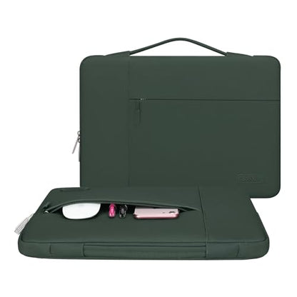 MOSISO Laptop Case 13.3 inch, 13.3 inch Laptop Sleeve with Handle | Compatible with MacBook Air/Pro 13/Pro 14, HP Dell ASUS Lenovo, Polyester Multifunctional Computer Bag, Midnight Green - color: Midnight Green, size: 13.3 inch
