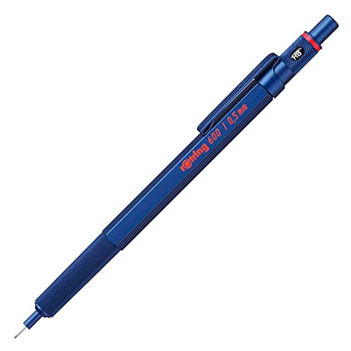 Rotring 600 Mechanical Pencil 0.5 mm Blue Full-Metal Pencil Body Hexagonal Drafting Stocking Stuffer Holiday Gifts for College Students Christmas Gifts for Teachers - color: Blue, size: 0.5mm