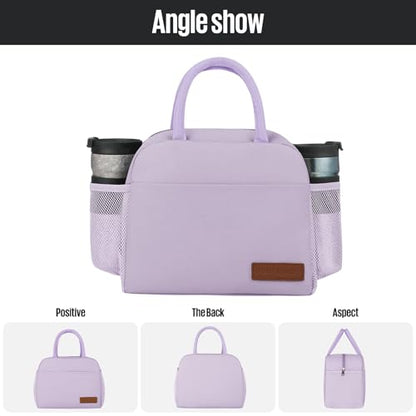 douyadady Lunch Bag Women/Men Lunch Box Women/Men (Lavender) | Spacious Lightweight Waterproof Sturdy Durable Great Value For Office Work School Picnic Travel - color: Lavender