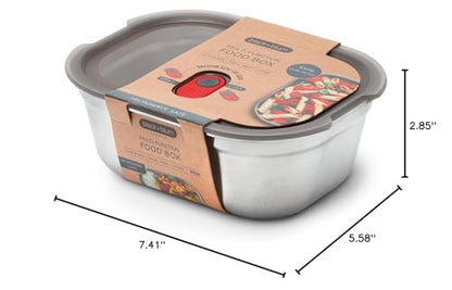 BLACK + BLUM Microwavable Stainless Steel Lunch Box | Multi-Function, Vacuum Sealed Container for Healthy Food | Portable and Stackable Food Storage for Office and Outdoor | 30 oz / 900ml | Leak Proof & Airtight, Durable & Reusable, Stackable Food Storage