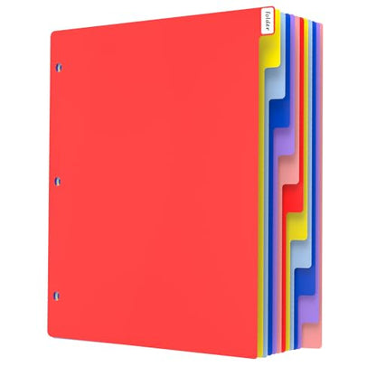 HABGP 12 Tab Dividers for 3 Ring Binder, 12 Pcs Multicolor 3 Ring Binder Dividers with Tabs, Page Folder Dividers, Plastic Tabbed File Dividers with Tabs, Three Ring Binder Index Dividers, 1 Set - size: 1 set (12 pcs)