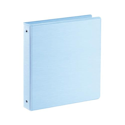 SUIN 1 Inch 3 Ring Binder, Clear 1'' View Presentation Binders with 2 Pockets, Fits 8.5 x 11 Letter Size, Durable Polypropylene, Non-Stick & PVC-Free for School, Office & Home (Brushed Blue) - color: Brushed Blue