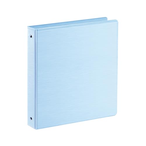 SUIN 1 Inch 3 Ring Binder, Clear 1'' View Presentation Binders with 2 Pockets, Fits 8.5 x 11 Letter Size, Durable Polypropylene, Non-Stick & PVC-Free for School, Office & Home (Brushed Blue) - color: Brushed Blue