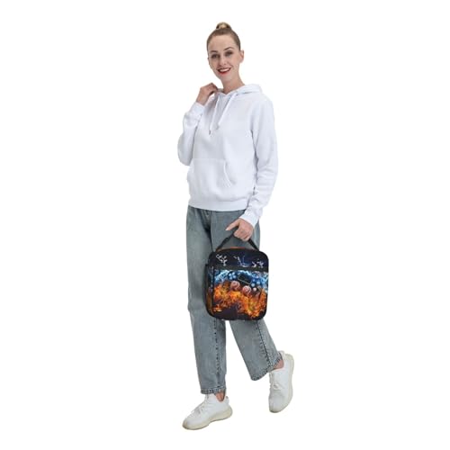Video Game Lunch Box Fire and Water Game Lunch Bag Insulated Portable Reusable Lunch Tote Kit Waterproof Cooler Bag for Men Women Picnic Office Collega Travel Working - color: Games