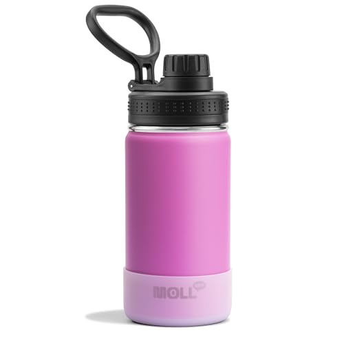 Kids Insulated Water Bottle-12 oz Stainless Steel Vacuum Wide Mouth Sports Water Bottle for School-Small Metal Water Flask for Girls Boys, BPA-Free(Hot Pink) - color: Hot Pink, size: 12 Ounces