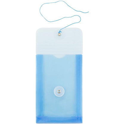 JAM PAPER Plastic Envelopes with Button & String Tie Closure - 4 1/4 x 6 1/4 - Blue - 12/Pack - color: Blue, size: 4 x 6