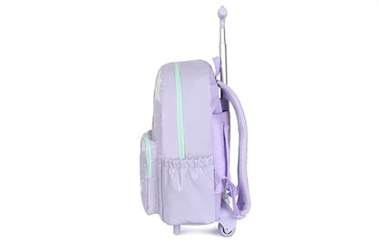 Purple Kids Rolling Backpacks for Girls 8-12 (STARS PURPLE) - color: Starts Purple