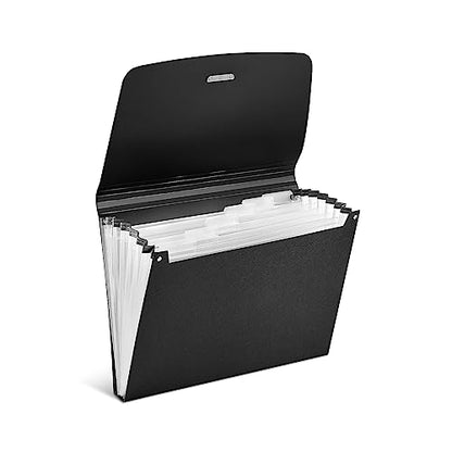 Staples Reinforced Expanding File, 7‑Pocket Accordion Organizer, Letter Size, Durable Poly Construction, Black – Ideal for Office & School Filing