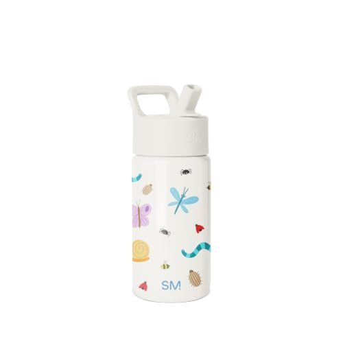 Simple Modern Kids Water Bottle with Straw Lid | 14oz Insulated Stainless Steel Kids Tumbler & Spill Proof Toddler Cup for School, Girls, Boys | Summit | Cute Critters - color: -Cute Critters, size: 14 Ounces