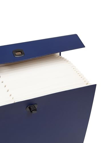 Smead Portable Expanding File Box, 19 Pockets, Blank Tabs, Printed Labels, Latch Closure, Legal Size, Blue (70806) - color: Blue, size: Legal