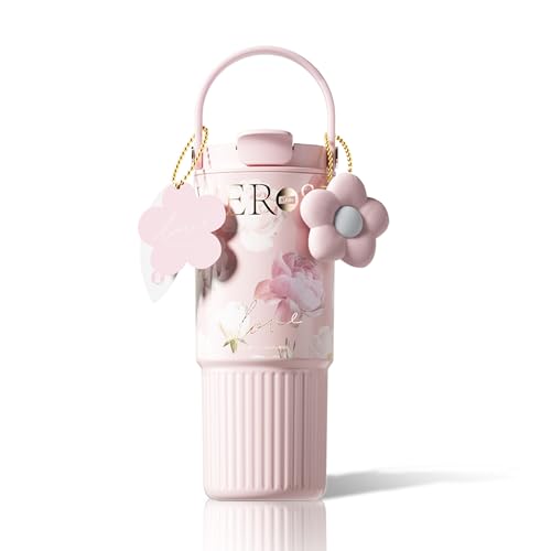 26oz Insulated Tumbler with Straw and Spout Lid, 316 Stainless Steel Water Bottle, 100% Leakproof Reusable Coffee Cup, Keep Cold 24H, Cupholder Friendly, Aesthetic Gift for Women, Pink - color: Pink