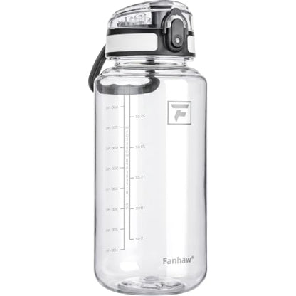 Fanhaw 32 Oz Clear Tritan Water Bottle, BPA-Free & Leak-Proof, Wide Mouth with Anti-dust Chug Lid, Reusable Plastic Bottle for Gym, Travel, School & Office, Back to School Essentials (Clear&White) - color: Clear&White, size: 32 Ounces