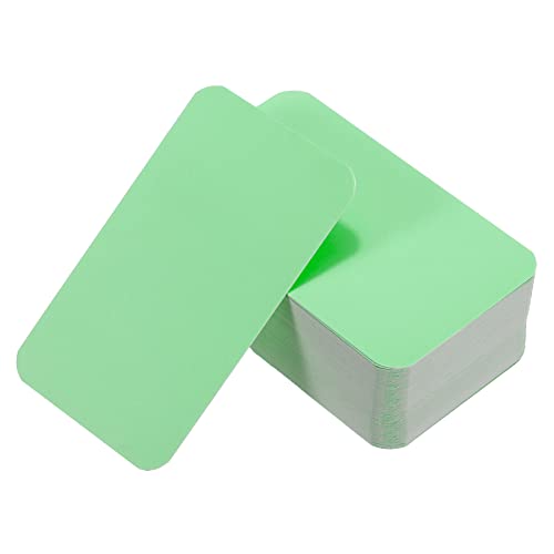 PATIKIL 3.5" x 2" Blank Paper Business Cards, 100 Pack Small Index Flash Cards Words Message Note Card Mini Paper Tags for DIY Gift Craft Scrapbooking, Green - color: Green
