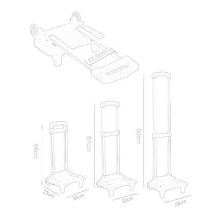 Backpack Hand Truck Backpack Trolley,Portable, Foldable Telescopic Rod,Pink,