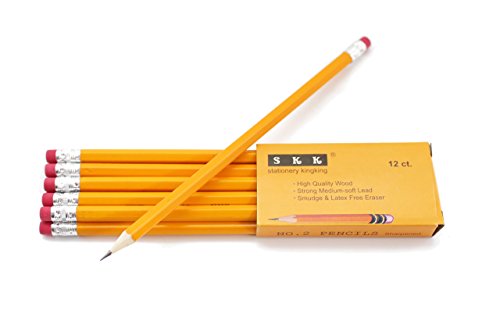 SKKSTATIONERY 144 Count Pre-sharpened #2 Pencils with Erasers – Bulk Yellow HB Lead Pencils for Classroom, Home & Back to School – No.2 Pencil Box, 144/Box - color: 1 BOX 144, size: 1 Count (Pack of 144)