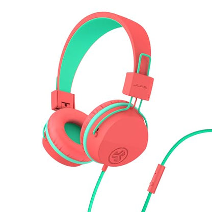 JLab JBuddies Studio on-Ear Kids Wired Headphones with mic, Volume Limiter, Foldable, Adjustable, Each - color: Peach, size: Headphones