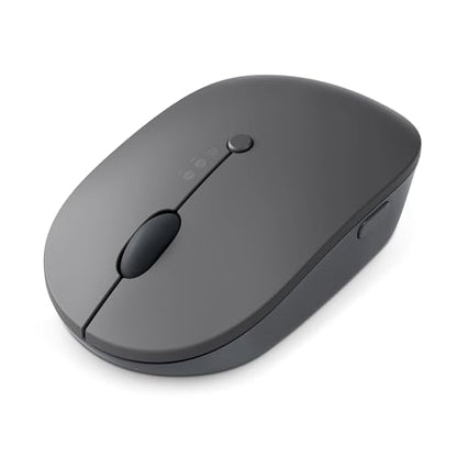 Lenovo Go Multi-Device Wireless Mouse, 2.4GHz Nano USB-C Receiver, Bluetooth, Adjustable DPI, USB-C Rechargeable Battery, Qi Wireless Charging, Ambidextrous, GY51C21211, Grey - color: Grey
