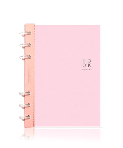 CAGIE Discbound Notebook - A5 Notebooks with Removable Pages 100 gsm, Small Notebook 5x7 College Ruled for School with Poly Cover, 100 Pages Discbound Planner for Work, Travel, Note Taking, Pink - color: Pink, size: A5