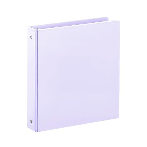 SUIN 1 Inch 3 Ring Binder, Clear 1'' View Presentation Binders with 2 Pockets, Fits 8.5 x 11 Letter Size, Durable Polypropylene, Non-Stick & PVC-Free for School, Office & Home (Pastel Purple) - color: Pastel Purple