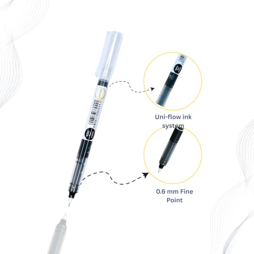 Multicolor Rollerball Pens Pack of 10 | 0.6mm Medium Fine Point | Smooth Writing Liquid Ink | Quick Dry | Non-Refillable Cap Pens for School, Office, Home, Journaling & Note Taking - color: Multicolour