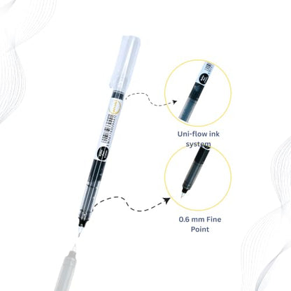 Multicolor Rollerball Pens Pack of 10 | 0.6mm Medium Fine Point | Smooth Writing Liquid Ink | Quick Dry | Non-Refillable Cap Pens for School, Office, Home, Journaling & Note Taking - color: Multicolour