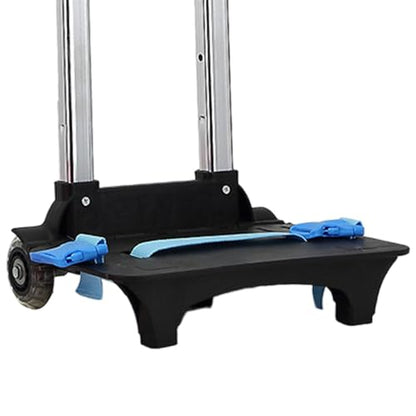 Foldable Backpack Hand Truck, Aluminum Alloy Portable Wheeled Trolley, 2-Wheel Dark Blue for Travel and Camping - color: Style a (2 Wheel Dark Blue)