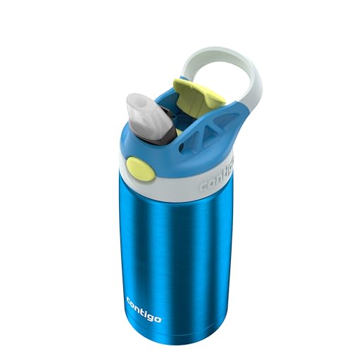 Contigo Autospout Water Bottle with Straw 13 oz Blue Poppy/Glacier - color: Blue Poppy, size: 13 Ounces