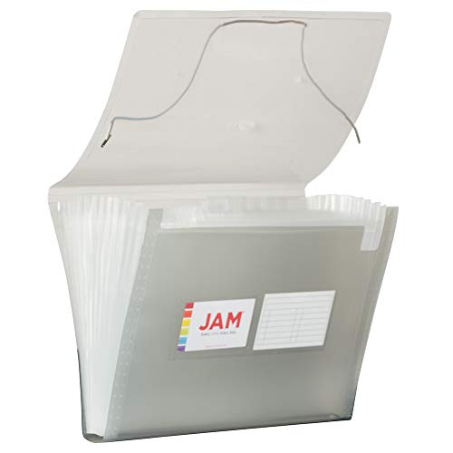 JAM PAPER Accordion Folders - 13 Pocket Plastic Expanding File - Letter Size - 9 x 13 - Smoke Grey - 2/Pack - color: Smoke Gray, size: Letter Size - 2 Pack