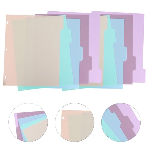 20pcs A4 Binder Index Dividers with Tabs, 3-Hole Plastic Separator Pages in Pastel Colors, Multi-Section Organizer for Student, Teacher, Office and Home Filing