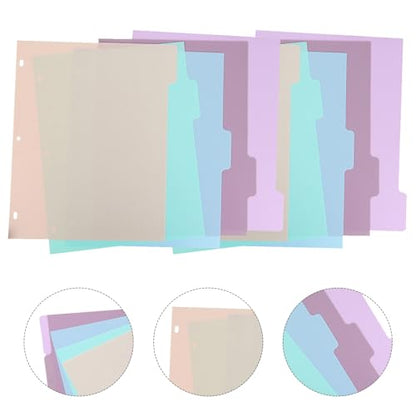 20pcs A4 Binder Index Dividers with Tabs, 3-Hole Plastic Separator Pages in Pastel Colors, Multi-Section Organizer for Student, Teacher, Office and Home Filing