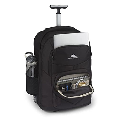 High Sierra Freewheel Pro Wheeled Backpack, Rolling Laptop Bag for Travel, Fits most 15” Laptops, 40L, Black - color: Black, size: 21" Height