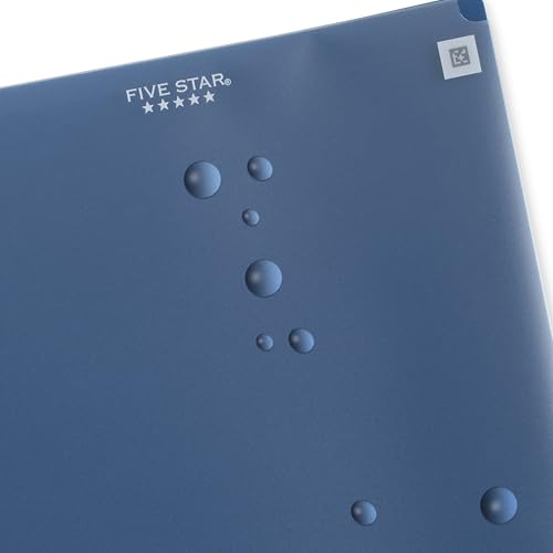 Five Star 2-Pocket Folder + Study App, Plastic Folder with Prong Fasteners and Customizable Clear Cover, Holds 8-1/2" x 11" Paper, Black, Pacific Blue, Fire Red, Forest Green (340220A-ECM),Pack of 24 - size: Pack of 24