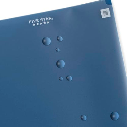 Five Star 2-Pocket Folder + Study App, Plastic Folder with Prong Fasteners and Customizable Clear Cover, Holds 8-1/2" x 11" Paper, Black, Pacific Blue, Fire Red, Forest Green (340220A-ECM),Pack of 24 - size: Pack of 24