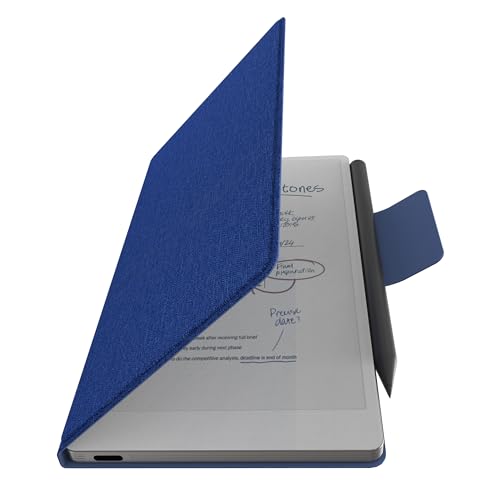 E NET-CASE Case for Remarkable Paper Pro Move 7.3", Premium Leather Folio with Auto Wake/Sleep | Skin Touch Leather Cover | Microfiber Lining (Blue) - color: Blue