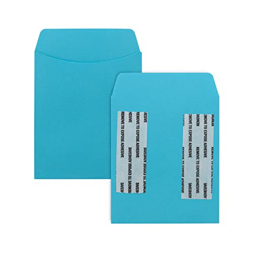 Hygloss 30 Pcs Library Card Pockets 3.5x5 Inch - Self-Adhesive Pocket Envelopes - Light Blue Classroom Envelope Pockets - Ideal for Organizing - Colorful Small Library Book Pocket - color: Light Blue, style: 30 Pockets