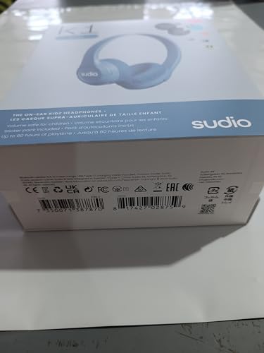 Sudio K1 Kids Wireless Headphones - Safe Volume Limit, Lightweight, Adjustable Fit, Bluetooth 5.0, Long Battery Life, Ideal for Children - Comfortable Over-Ear Design. (Blue)