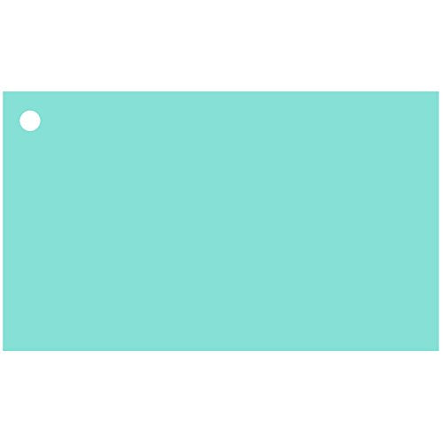 Colonial Cards: 150 Color Cardstock 3" x 5" Index Cards, Unruled with Corner 1-Hole Punched and 4 Binder Rings, Aqua - color: aqua