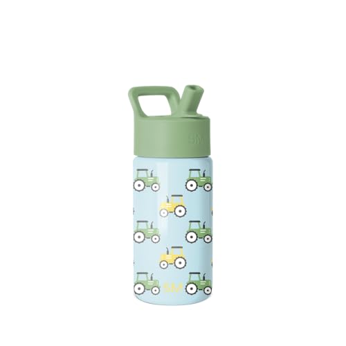 Simple Modern Kids Water Bottle with Straw Lid | 14oz Insulated Stainless Steel Kids Tumbler & Spill Proof Toddler Cup for School, Girls, Boys | Summit | Tractor Fun - color: -Tractor Fun, size: 14 Ounces