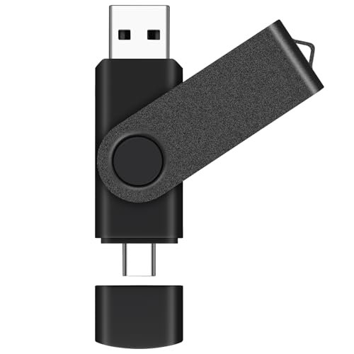 16GB 1-Pack USB-C 2-in-1 Flash Drive EASTBULL OTG USB 2.0 Type-C Drive Black - color: 1P-Black-16GB