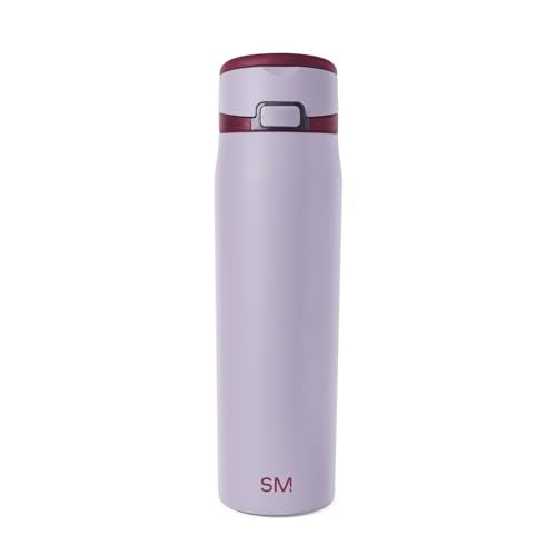 Simple Modern Mesa Loop Water Bottle with Covered Straw and Handle | 24oz Cup Holder Friendly Insulated Stainless Steel Bottles for Travel, Sports and School | Lilac Stone - color: -Lilac Stone, size: 24 Ounces