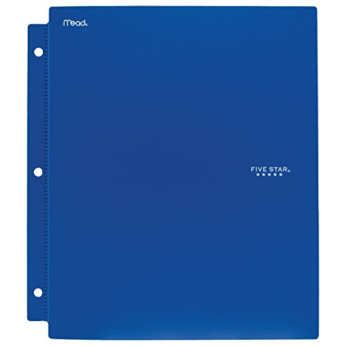 Five Star 2 Pocket Folders with Prong Fasteners, Folder with Pockets, Plastic, Color Selected For You, 1 Count (34084)