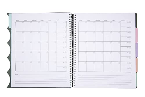 Mintra Office Durable PREMIUM Spiral Notebook (Green Olive, 5 Subject (8.5in x 11in)) - color: Green Olive, size: 5 Subject (8.5in x 11in)