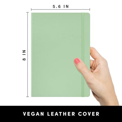 PAPERAGE Lined Journal Notebook, (Sage Green), 160 Pages, Medium 5.6 in x 8 in - 100 GSM Thick Paper – Hardcover Journaling Notebook for Work, School & Note Taking - color: Sage Green, style: A. Lined
