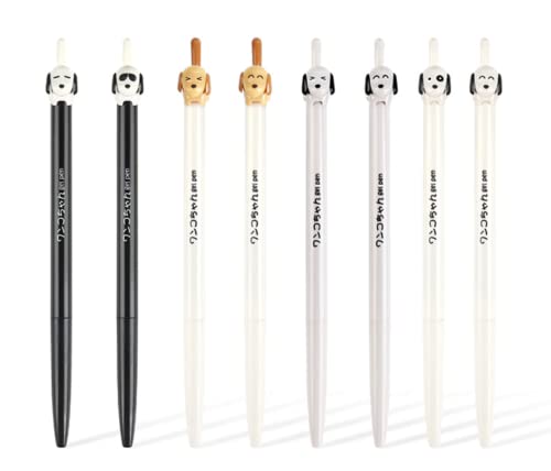 12-Pack Premium refillable&retractable cute dog gel pens,Fine Point 0.5mm black ink,12 pcs of fun pens - style: Dog pens 12-PACK
